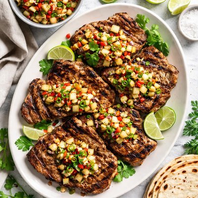 Image of Grilled Pork with Pear Salsa