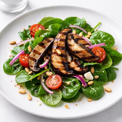 Image of Grilled Portabella and Spinach Salad