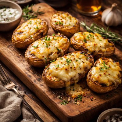 Image of Grilled Potatoes and Cheese