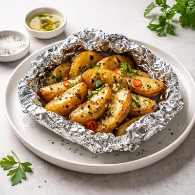 Image of Grilled Potatoes in Foil