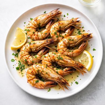 Image of Whole30 Grilled Prawns with Garlic and Lemon