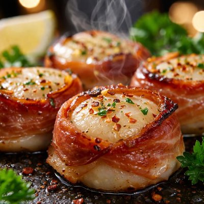 Image of Grilled Prosciutto Wrapped Scallops
