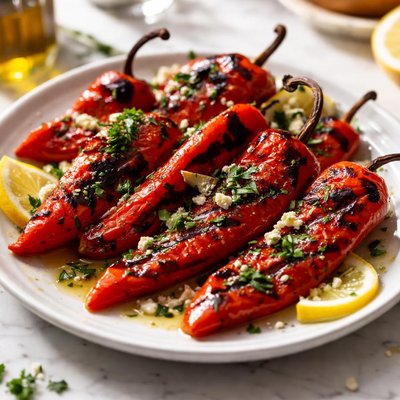Image of Whole30 Grilled Red Peppers