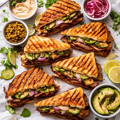 Image of Grilled Roast Beef Green Chile Sandwiches