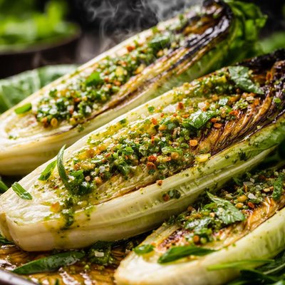 Image of Grilled Romaine Hearts with Tarragon Vinaigrette