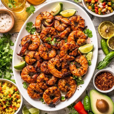 Image of Grilled Rum Soaked Shrimp Cuba Caribbean