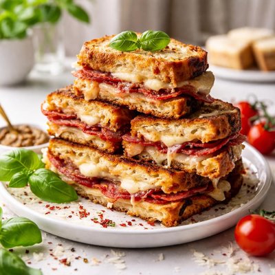 Image of Grilled Salami and Cheese Sandwiches