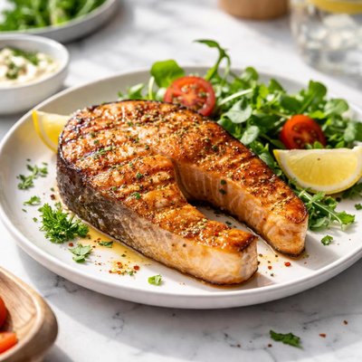 Image of Whole30 Grilled Salmon Steak
