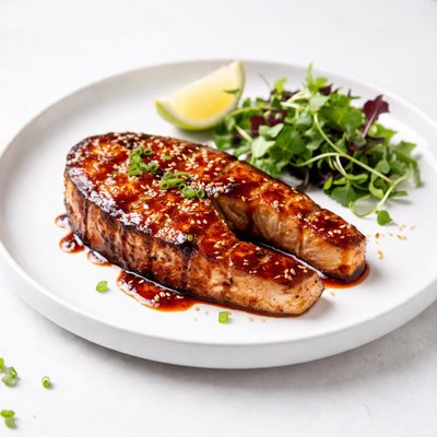 Image of Grilled Salmon Steak with Hoisin Bbq Sauce