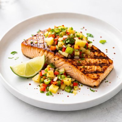 Image of Grilled Salmon W Pineapple Salsa