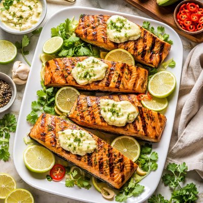 Image of Grilled Salmon with Key Lime Butter