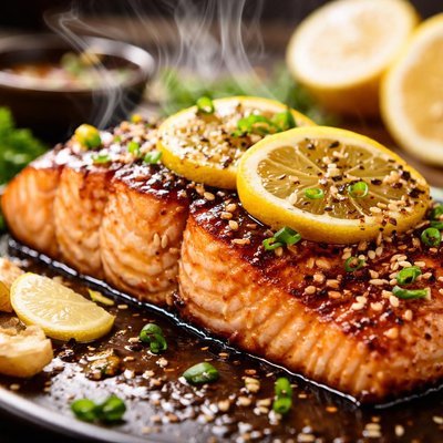 Image of Grilled Salmon with Lemon and Ginger