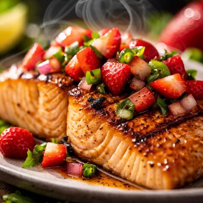Image of Grilled Salmon with Strawberry Salsa