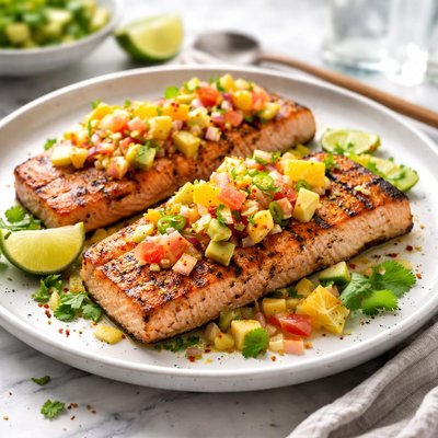 Image of Grilled Salmon with Tangy Citrus Salsa