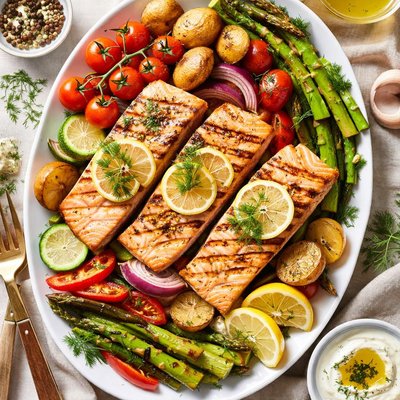 Image of Grilled Salmon with Vegetables