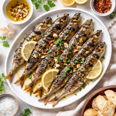 Image of Whole30 Grilled Sardines with Garlic Lemon Marinade