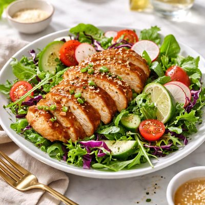 Image of Grilled Sesame Chicken and Salad