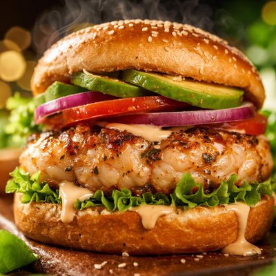 Image of Grilled Shrimp Burgers