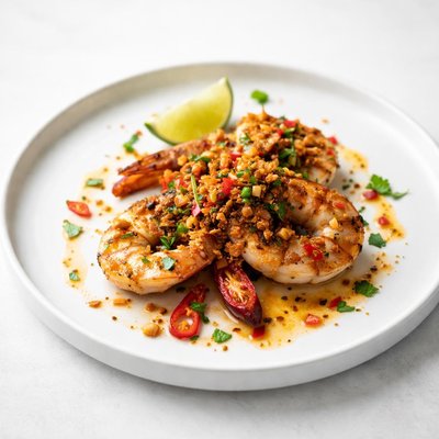 Image of Grilled Shrimp with Fiery Lemongrass Chile Sambal
