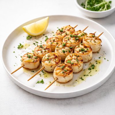 Image of Grilled Skewered Sea Scallops