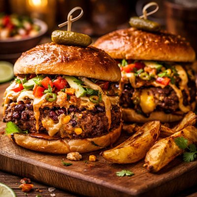 Image of Grilled Southwest Stuffed Burgers