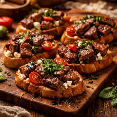 Image of Grilled Steak Bruschetta