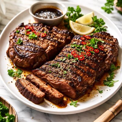 Image of Grilled Steaks in Tamari Marinade