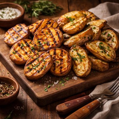 Image of Grilled Sweet Potato and Russet Potato