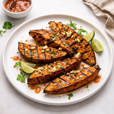 Image of Grilled Sweet Potatoes with Chipotle Honey Sauce