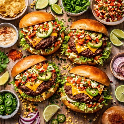 Image of Grilled Taco Cheeseburgers