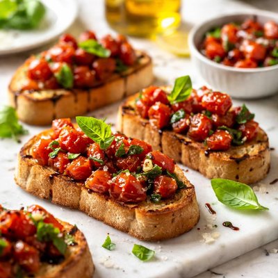 Image of Grilled Tomato and Basil Bruschetta