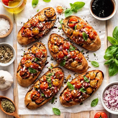 Image of Grilled Tomato Bruschetta