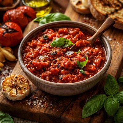 Image of Grilled Tomato Sauce with Garlic
