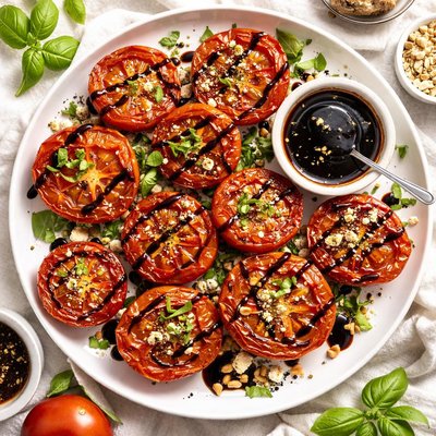 Image of Tomates a la Parrilla sin Soja con Glaseado Balsámico