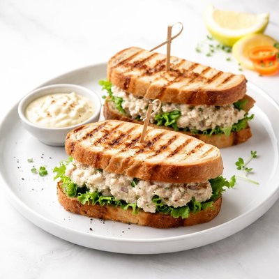 Image of Grilled Tuna Salad Sandwiches with Lemon Habanero Mayo