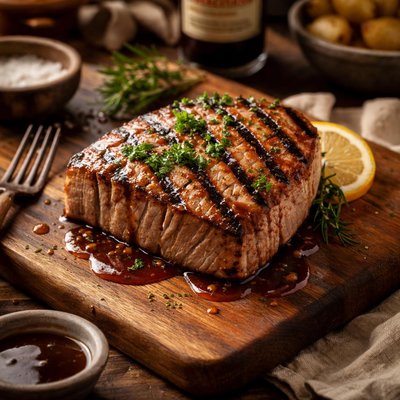 Image of Grilled Tuna Steak with Worcestershire