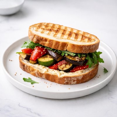 Image of Grilled Veg and Hummus Sandwich