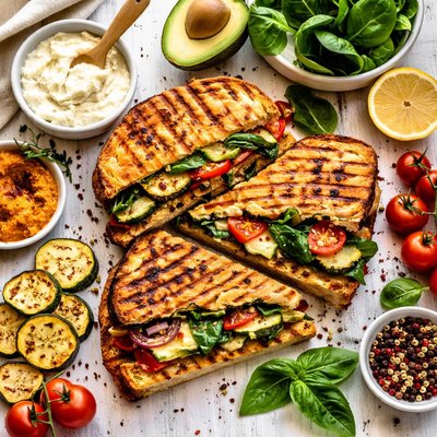 Image of Vegan Grilled Vegetable and Cheese Sandwich
