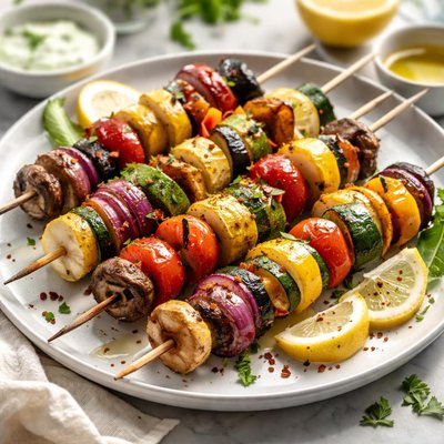 Image of Whole30 Grilled Vegetable Skewers