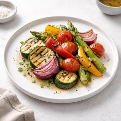 Image of Grilled Vegetables Marinated with Oil and Vinegar