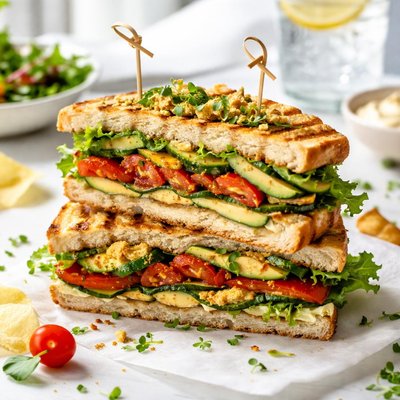 Image of Grilled Vegetarian Club Sandwich