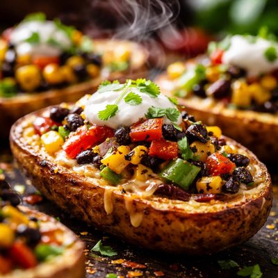Image of Grilled Veggie Stuffed Potato Skins
