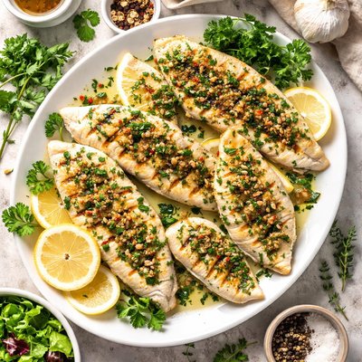 Image of Whole30 Grilled White Fish with Lemon Herb Marinade