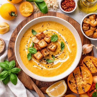 Image of Grilled Yellow Tomato Bisque