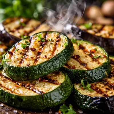 Image of Grilled Zucchini and or Eggplant Aubergine