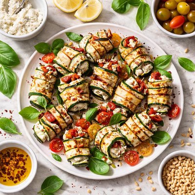 Image of Grilled Zucchini Roll Ups