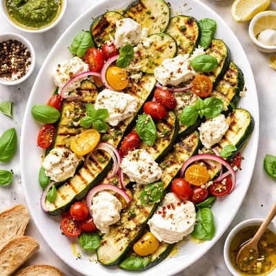 Image of Grilled Zucchini with Fresh Mozzarella