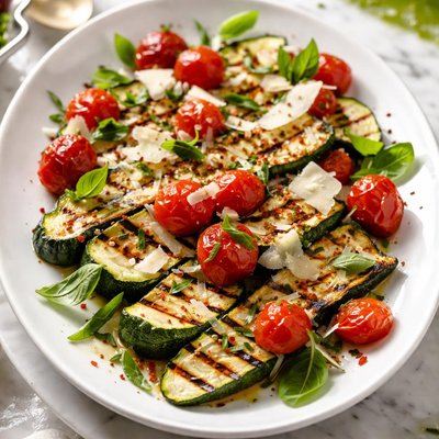 Image of Grilled Zucchini with Italian Tomatoes and Parmesan