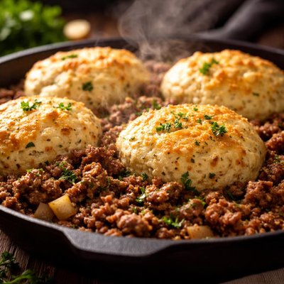 Image of Ground Beef and Gluten Free Biscuits Gluten Free