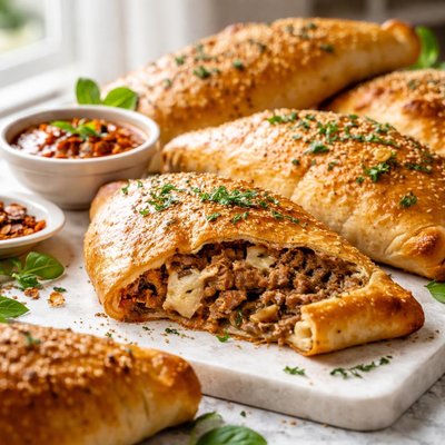 Image of Ground Beef and Mushroom Calzones